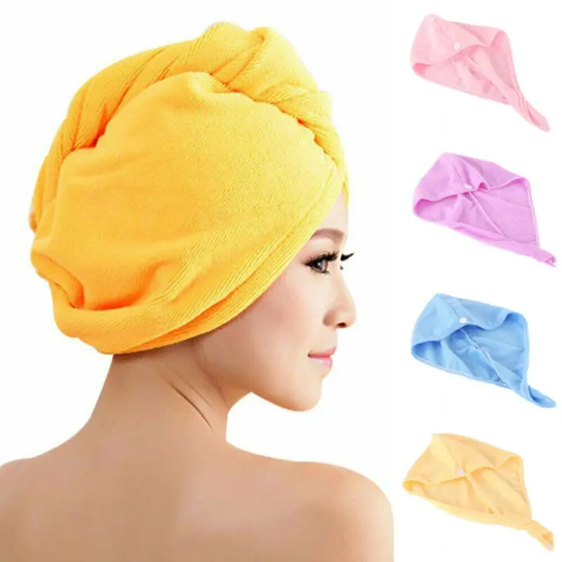 Women Towel Cap Quick Dry Hair Wrap Microfiber Shower Bathing Magic Drying Hat rapid-drying Salon | Дом и сад - Фото №1