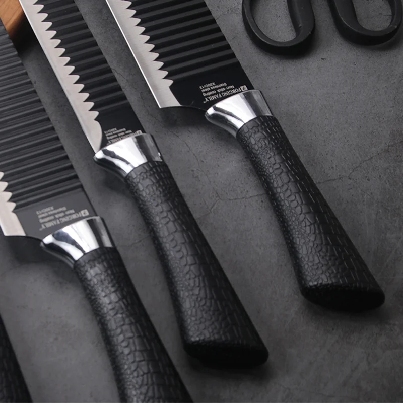 Набор кухонных ножей из нержавеющей стали 6 шт. кованый кухонный нож с ножницами и