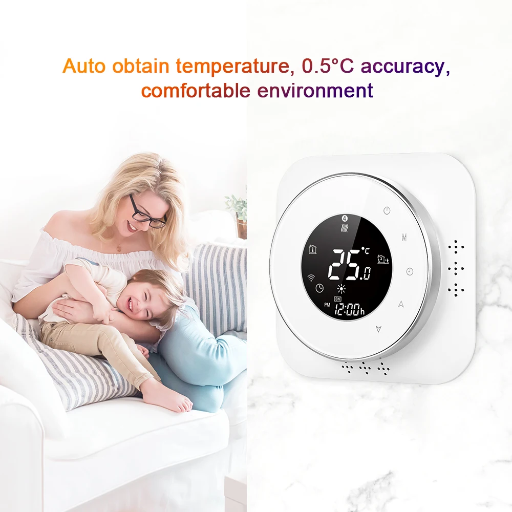 

95-240V Wi-Fi Smart Thermostat 5+1+1 Six Periods Programmable Thermostat Voice Control Backlight Boiler Heating Thermoregulator