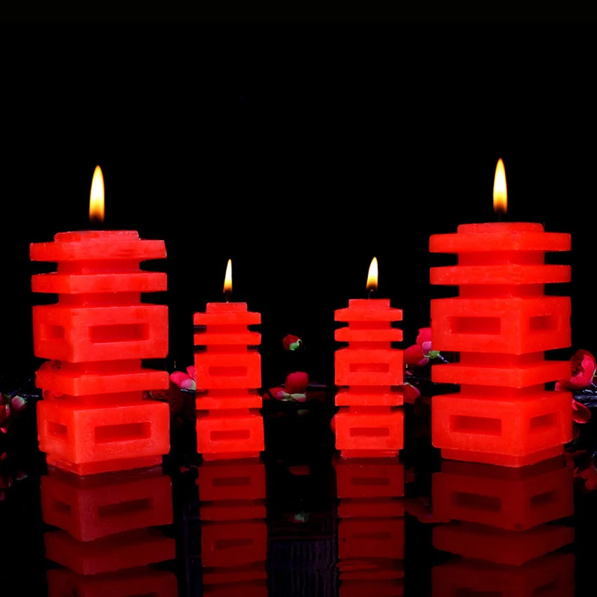 2pcs/set Double Happiness Candles Traditional Chinese Style Wedding Decoration Marriage room for Newly married 2 Size | Дом и сад