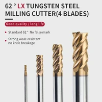 hrc62 tungsten steel endmill 2 5mm 6mm 8mm 12mm 16mm 4 groove stainless steel special straight shank endmill cnc machine bit