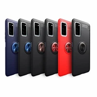 soft cover with metal ring full protection carbon fiber tpu silicone phone for huawei honor v30 p40 p30 v20 v40 x10 4t play4case
