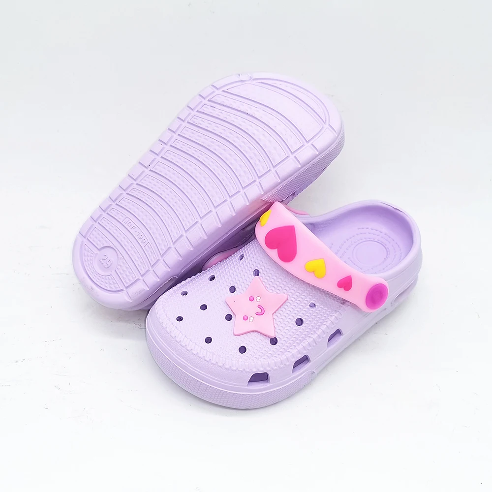 

SUMMER GIRLS SANDALS MULE SHOES FOR KIDS CHILDREN AIR CUSHION BABY CUTE SLIPPERS SIZE 28 29 30 31 32 33 34 35 PURPLE PINK VILOET