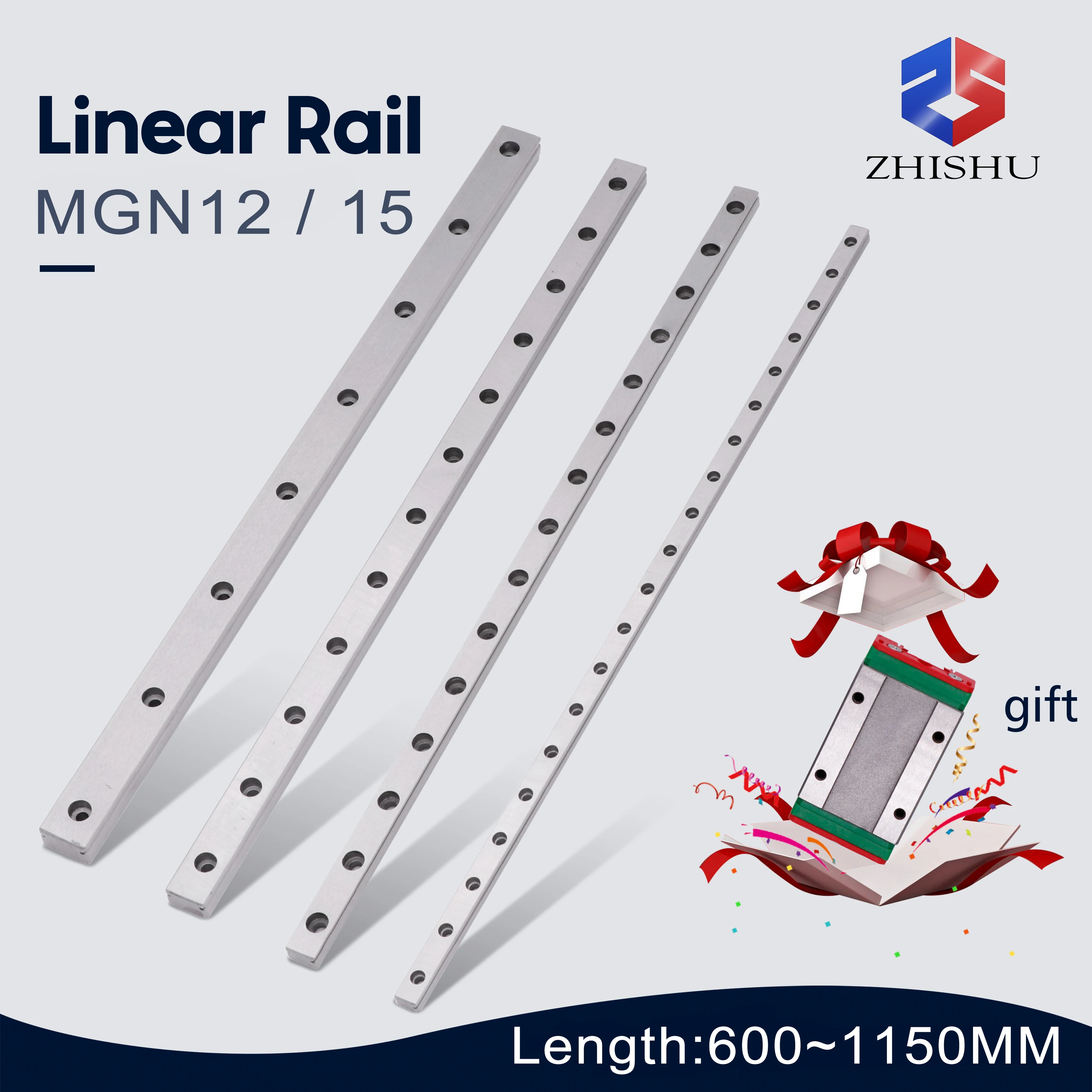 

MGN15 MGN12 MGN12C MGN15H 600 - 1150MM Slide Rail Guide 1PC MGN 12 Miniature Linear Guide Rail +Free 1PC MGN12H Square Carriages