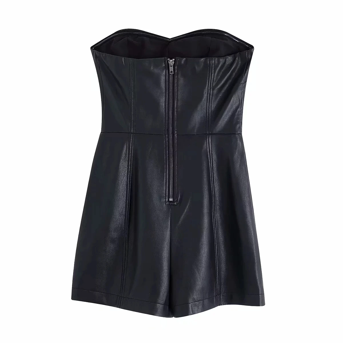 Женский комбинезон без бретелек из искусственной кожи женский сексуальный