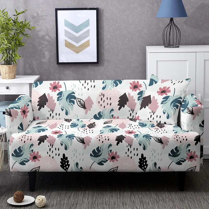 Elegant Flowers 1/2/3/4 Seater Elastic Sofa Cover For Living Room Full-cover Stretch Corner Couch Covers Universal Slipcovers | Дом и сад