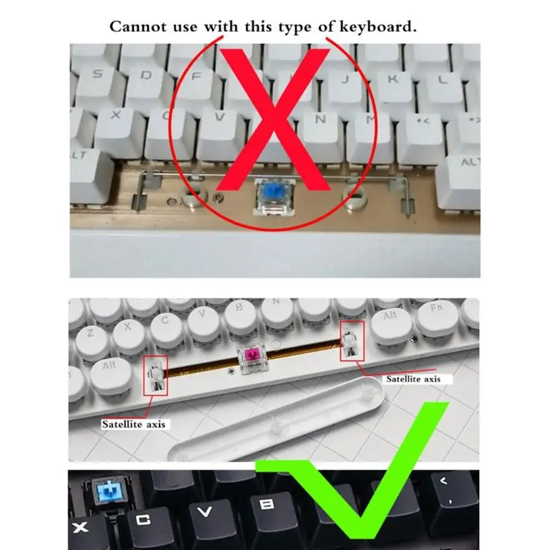 Набор низкопрофильных ключей для механической клавиатуры с подсветкой и