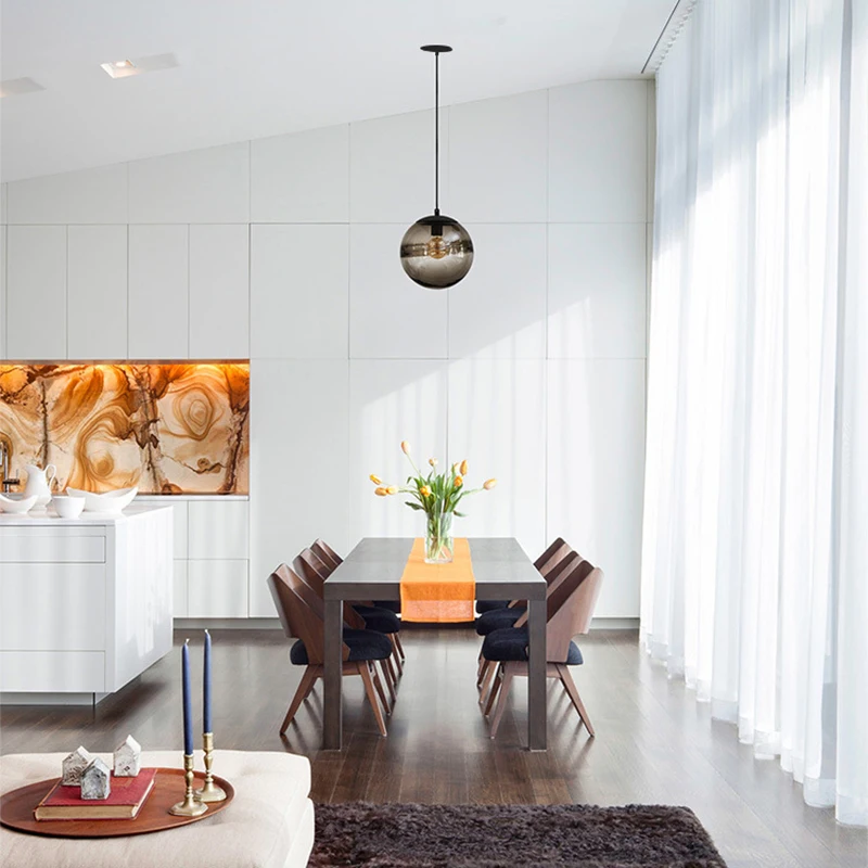 Современная индивидуальная Подвесная лампа E27 стеклянный круглый шар с узором