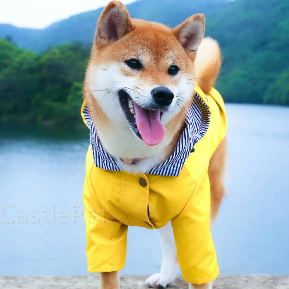 Собака Водонепроницаемый плащ Pet куртка бульдог Ветровка пуделем Обувь с Мопсом