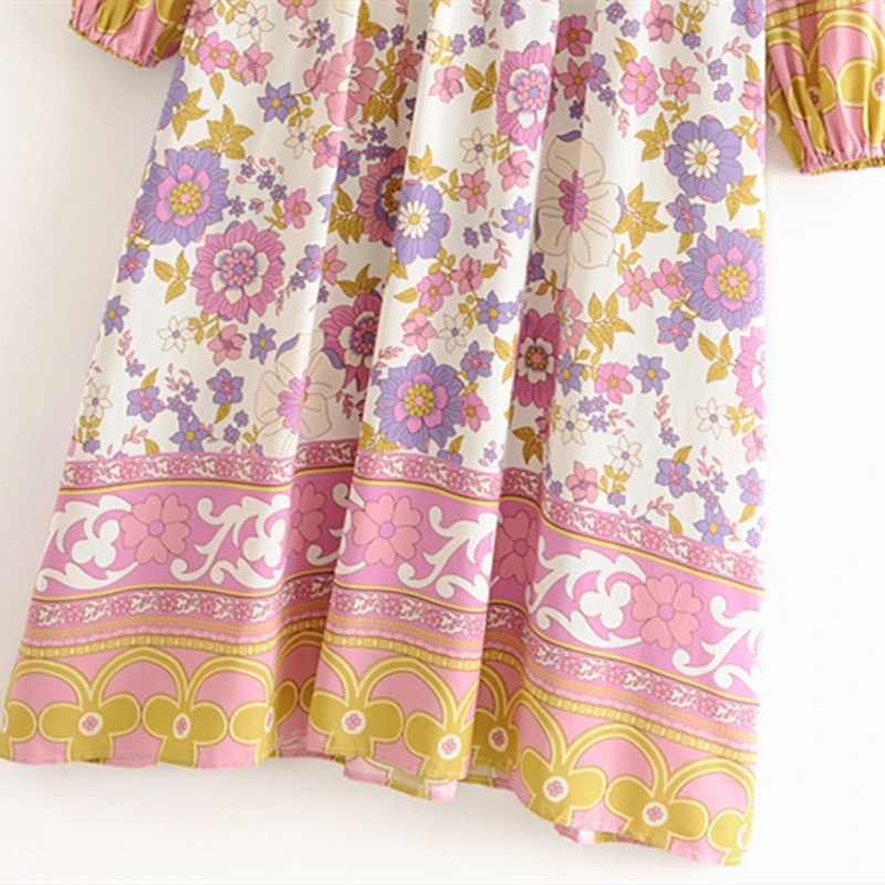 Женское длинное платье с цветочным принтом Chu Sau летнее свободное макси длинным