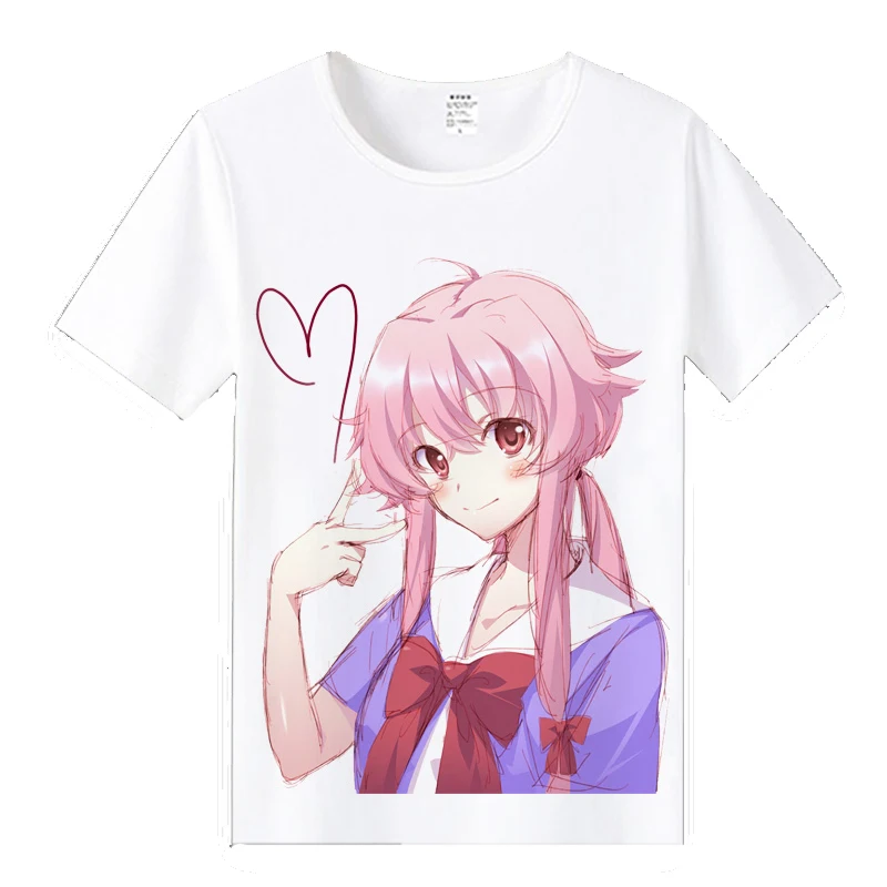 Модная футболка в стиле аниме дневник будущего Mirai Nikki Gasai Yuno карнавальный костюм