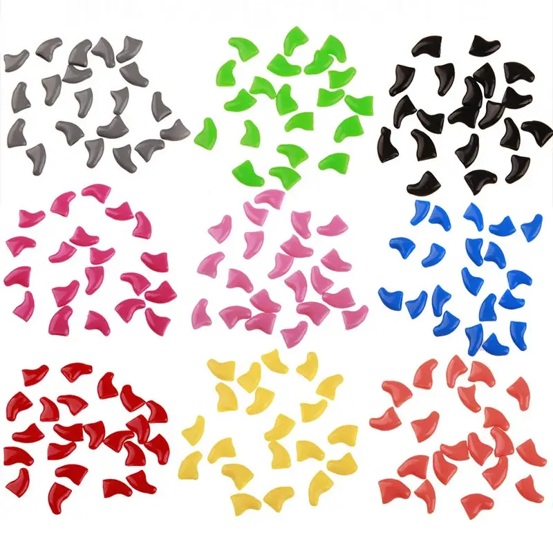 Силиконовые высококачественные колпачки для кошачьих ногтей с клеем 20 шт./компл.