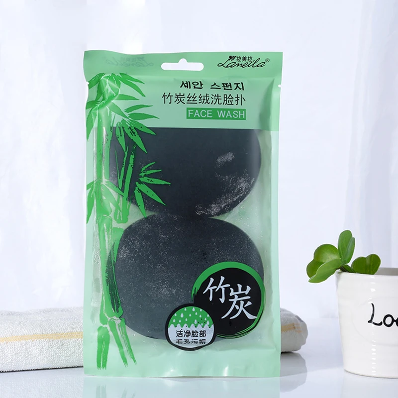 Бамбуковая губка для очищения лица угольная красота уход за кожей бархатная
