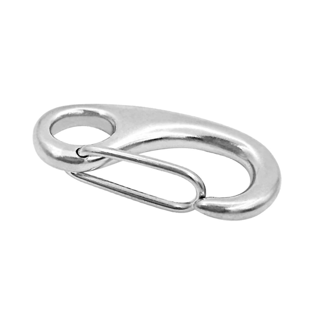 1 Piece Stainless Steel Spring Gate Snap Clip Hook Quick Link Carabiner Buckle