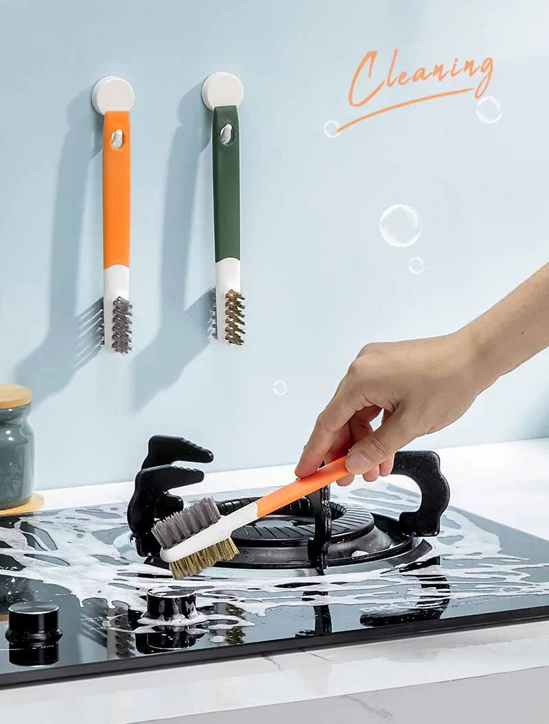 Креативная щетка для чистки газовой плиты устройство двусторонняя стальная