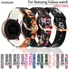 Ремешок силиконовый для Samsung Galaxy Watch Active 2 44 мм 40 мм Gear S2, браслет с принтом для huawei gt2 42 мм, 22 мм 20 мм