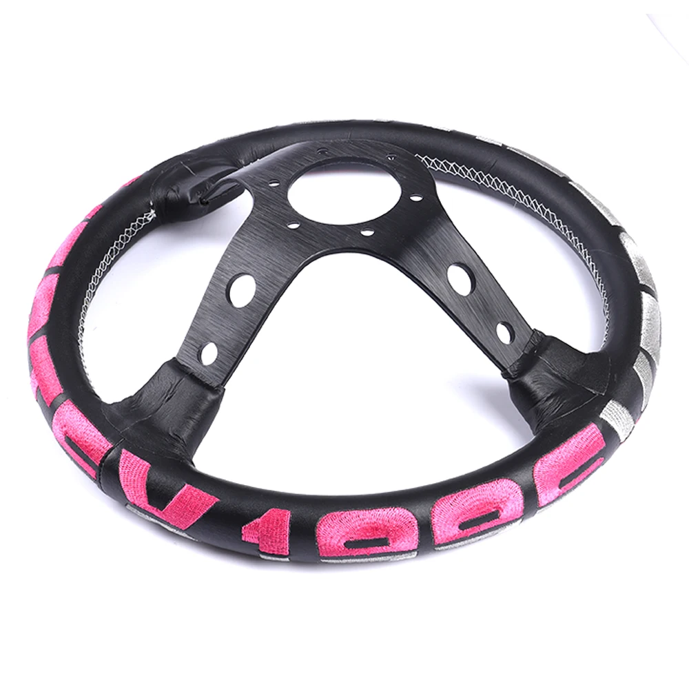 Рулевое колесо из натуральной кожи с вышивкой 13 дюймов|Рулевые колеса и ступицы