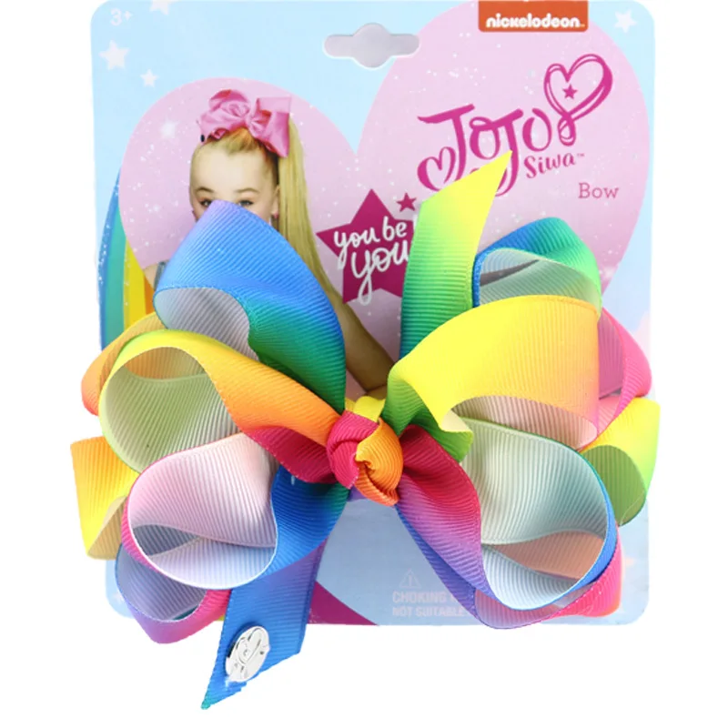 5'' Jojo Siwa Large Bows with Alligator Clips Kids Rhinestone Hair Clip Cheer Bow Grosgran Accessories Chirstmas Gift | Аксессуары