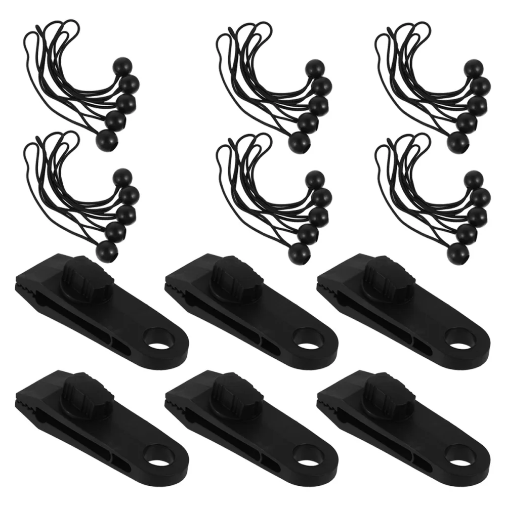 

30Pcs Tarp Clips Heavy Duty Lock Grip Thumb Screw Tent Clamp with Bungee Cords