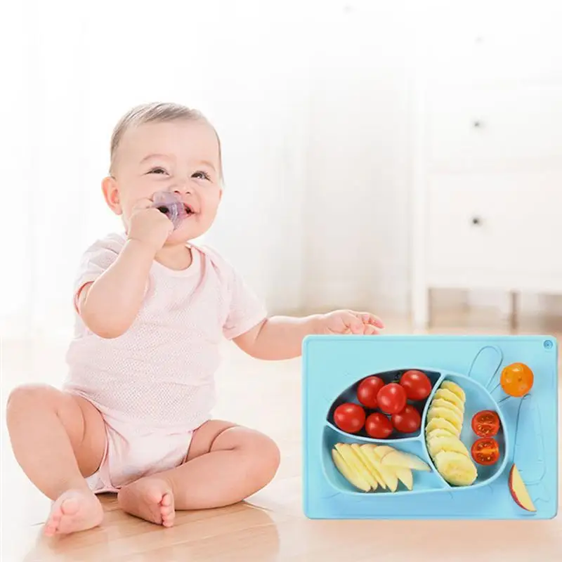 Силиконовая детская обеденная тарелка с милым Кроликом дизайнерский обеденный