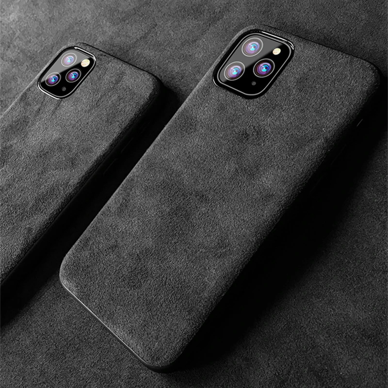 Чехол для iPhone 11 Pro max 7 8 plus X Итальянская замша как тканевая задняя крышка премиум