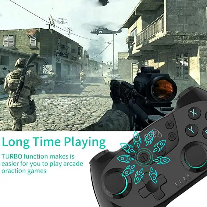 

Wireless- Gamepad Game Joystick Controller with 6-Axis Handle