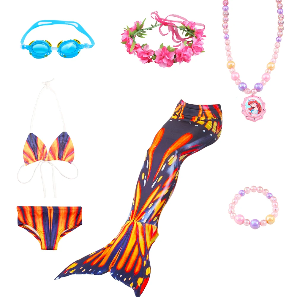 

New Children Mermaid Tails For Swimming Party Cosplay Costumes Halloween The Little Mermaid Girls Swimsuit Bikini Bathing Suit