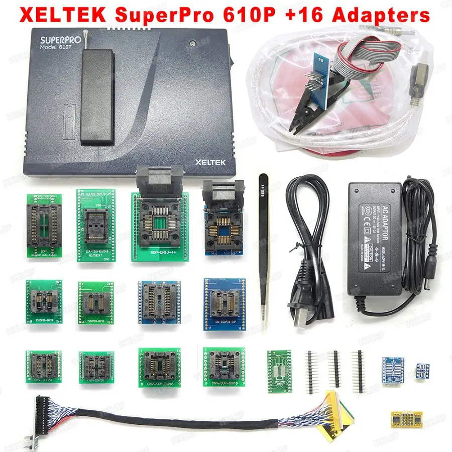 610P - 16 Adapter XELTEK SuperPro 610P Универсальный программатор с 48 универсальными штыревыми драйверами+ 45 адаптеров ISP EDID код - Цвет: 610P - 16 Adapter