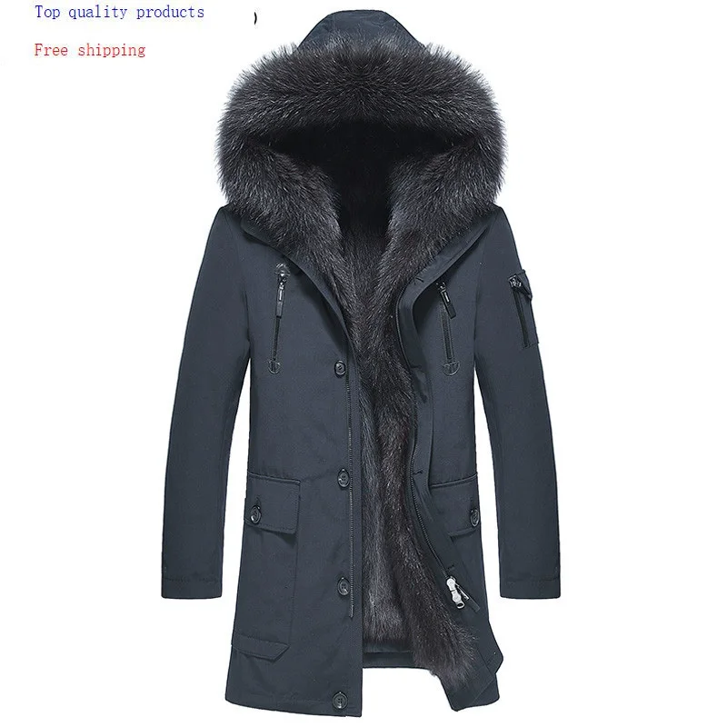 Parka Real Fur Coat Men Winter Jacket Natural Raccoon Liner Warm Jackets and Coats Parkas Hombre 2020 4163 KJ2977 | Мужская одежда