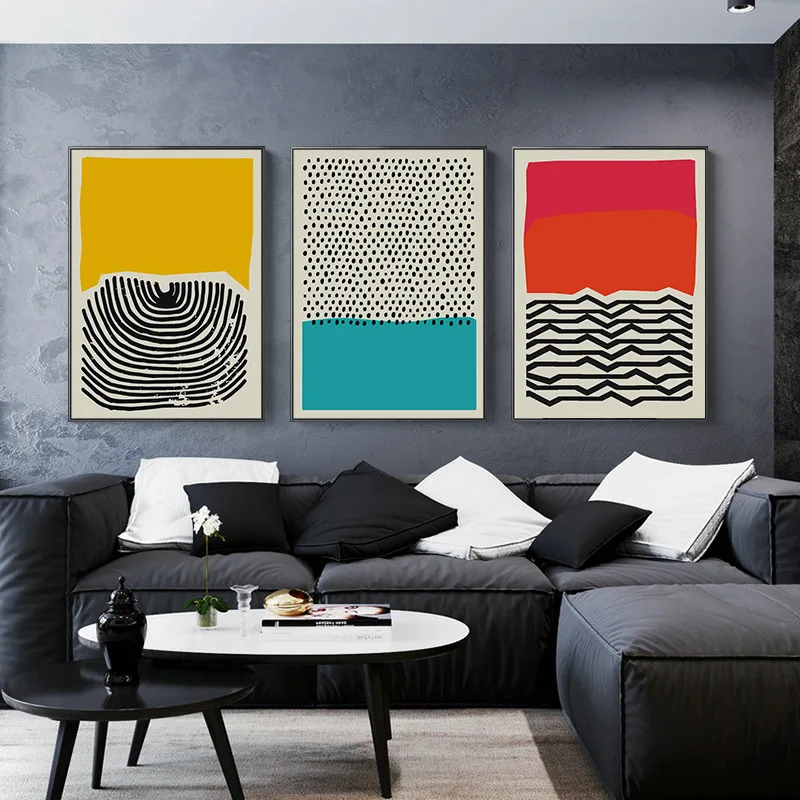 

Modern Multicolor Abstract Geometry Nordic Modern Canvas Painting Wall Art Mural Living Room Unique Decorative Painting