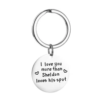 funny big bang theory keychain gift for women boyfriend husband valentines gift i love you more than sheldon loves his spot