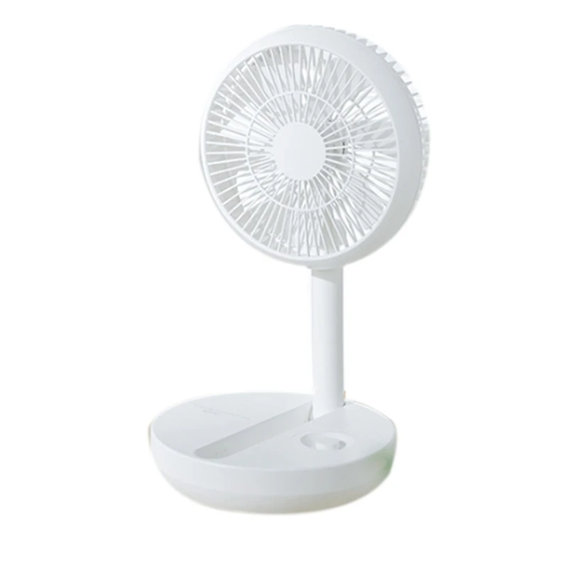 

EAS-Folding Telescopic Mini Fan USB Rechargeable Floor Fan for Student Portable Small Electric Fan Dormitory Bed Office