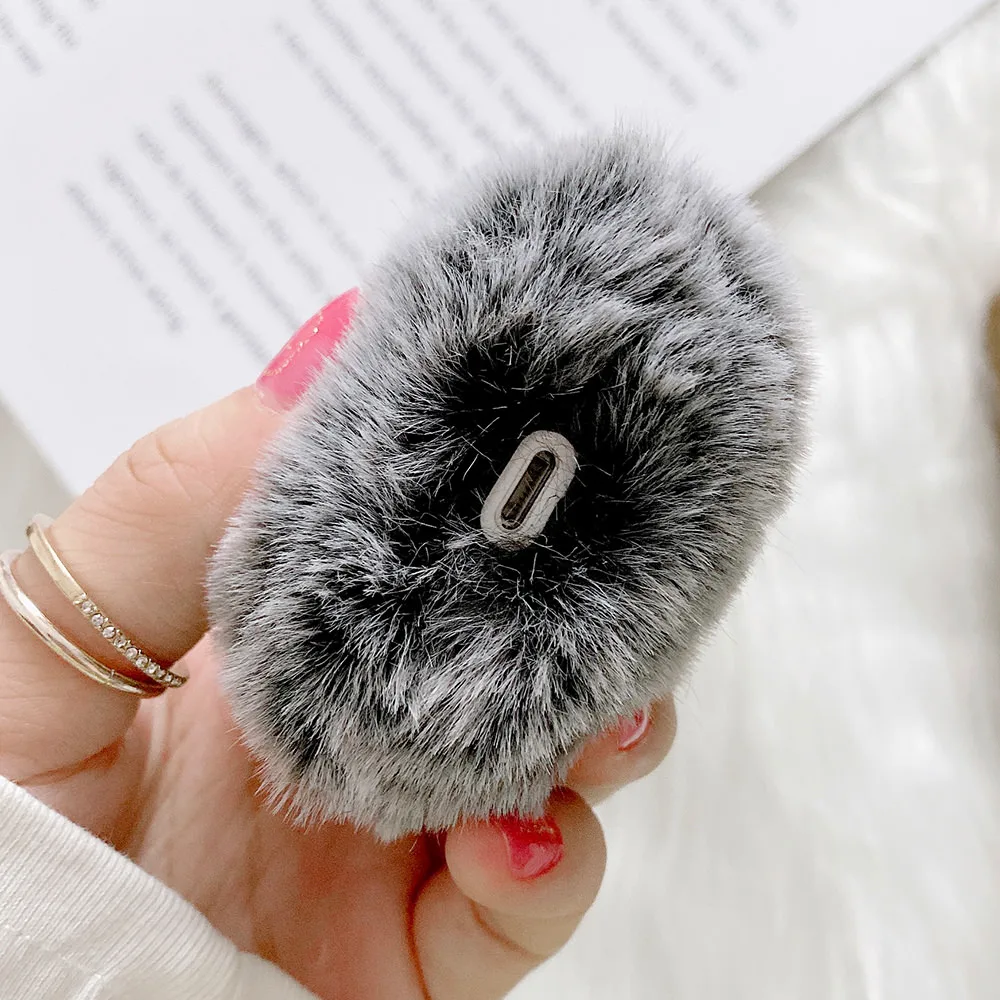 

Cute 3D Rabbit Hair Earphone Case for Airpods 1 2 Pro Warm Fluffy Wireless Bluetooth AirPods Cover