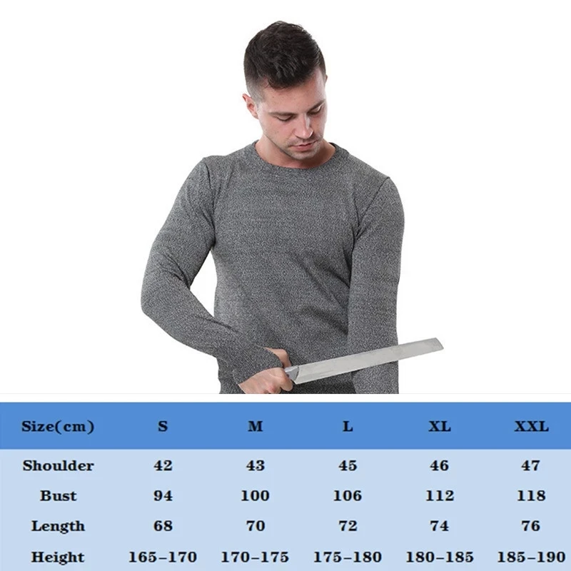 

5-level Protective Gear with Round Neck and Long Sleeves, Safety Protection Cut-proof and Shatter-resistant Clothes