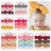 36 pcs cute baby girls bowknot headband turban newborn solid color elastic hair bands soft nylon headdress hair accessories