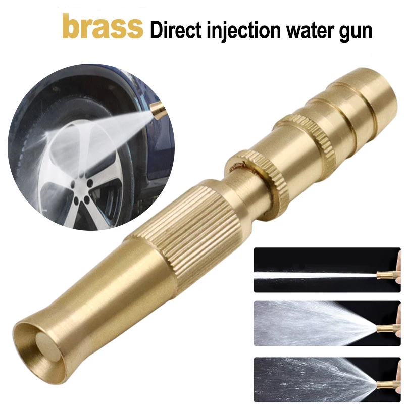 

High-pressure Water Gun Head Adjustable Brass Sprinkler System Car Garden Sprinkler Wash lawn Watering Water Gun Nozzle