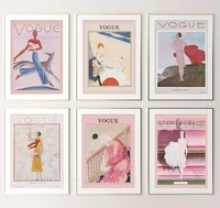 vintage vogue canvas paintings magazine multipack postcard designer posters and prints wall art pictures for living home decor