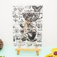 1pc coffee transparent silicone stamp diy scrapbooking rubber coloring embossed diary decoration template reusable 1116cm