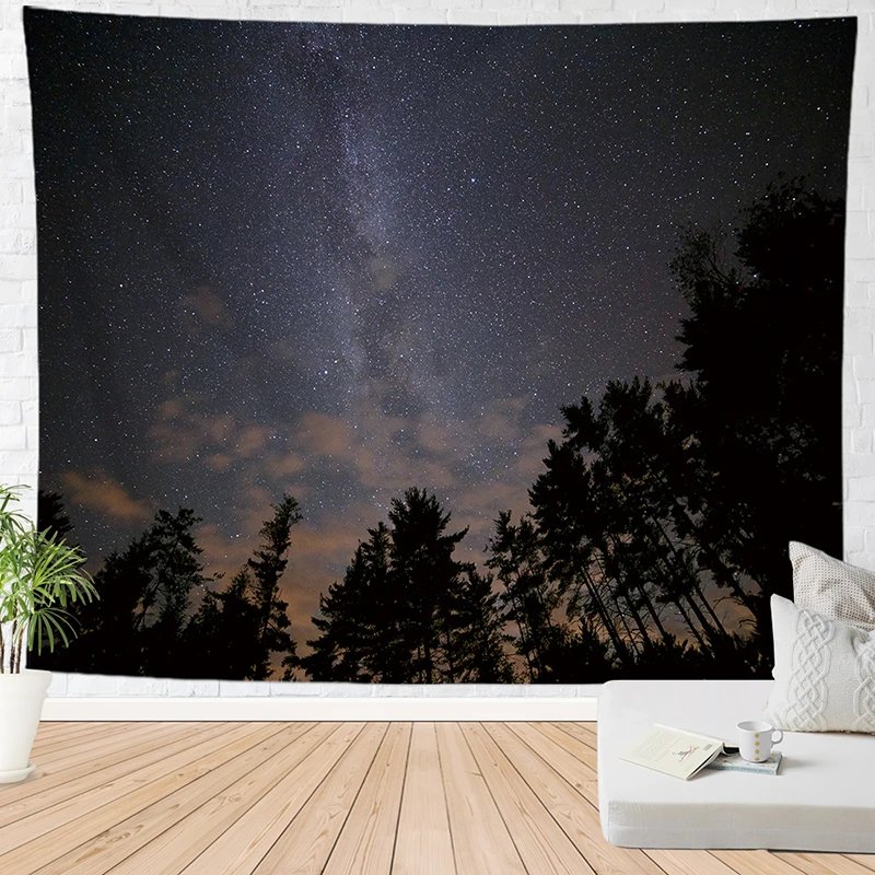 Настенный гобелен с изображением звездных звезд ночное небо полиэстер | Дом и сад
