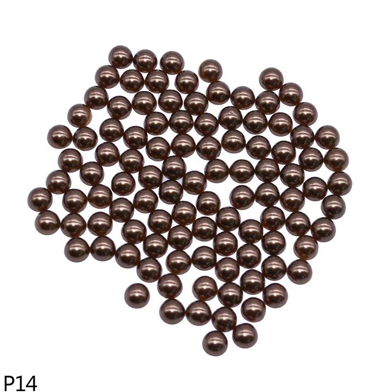 P14 1000Pcs Pearl Stickers Trim Rhinestones for Nails Phone DIY Flatback Manicure Pearl Beaded Appliques Clothes Stickers - Цвет: P14