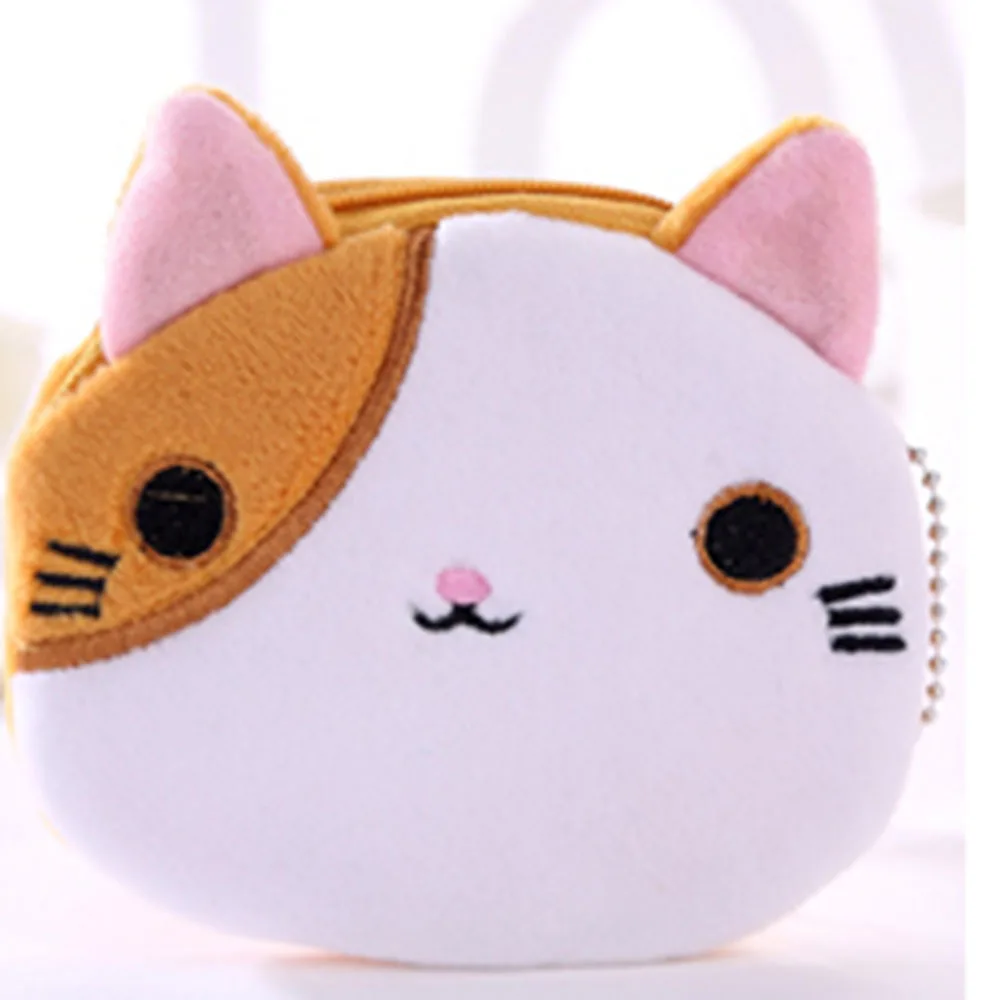 1 шт., 6 цветов, Kawaii Cat, кошелек для монет на молнии, высокое качество, сумка для хранения денег, 10 см, брелок, Подарочный кошелек, мини-карман, сумка для монет