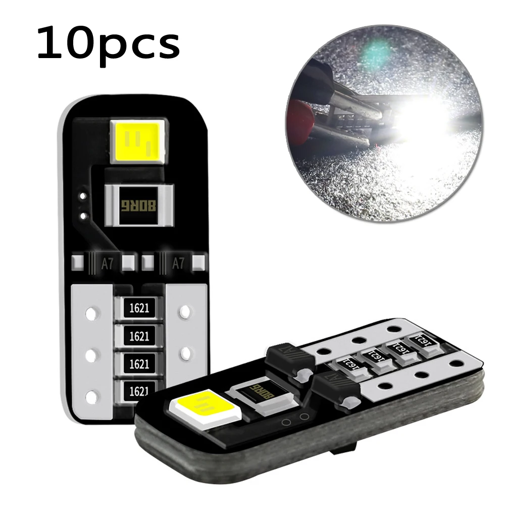 

10pcs Car LED Indicator License Plate Light Reading Lamp T10 194 168 LED 2835 2E High Power T10 LED Bulbs
