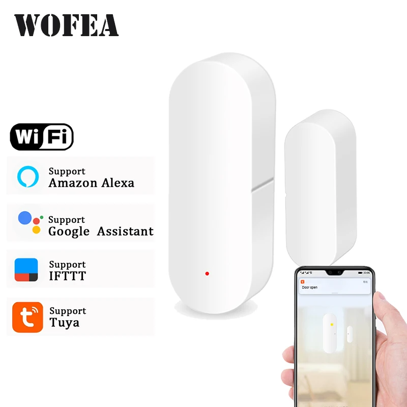 Wofea детектор двери/окна Wi-Fi приложение уведомления оповещения на батарейках домашней безопасности сенсор tuya поддержка alexa google Home