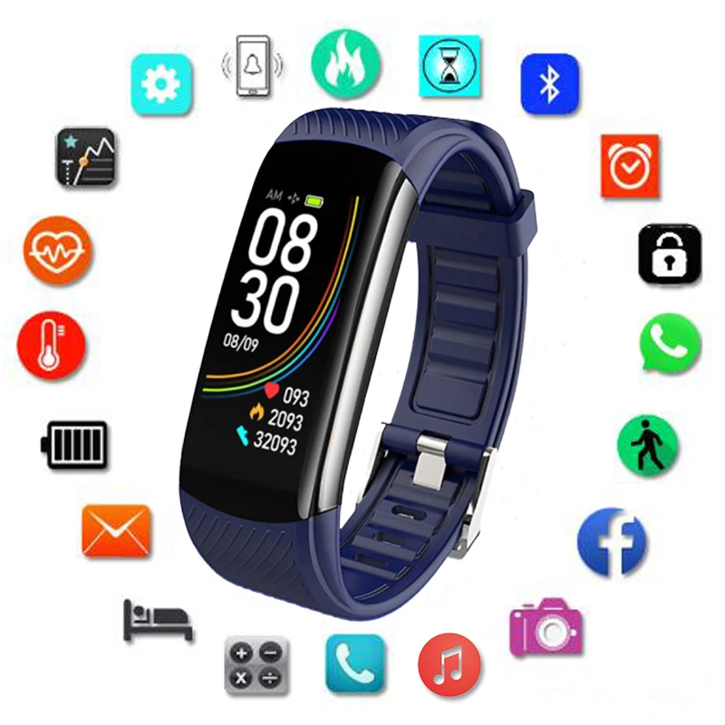 

Смарт-часы PANARS для мужчин и женщин, фитнес-трекер с датчиком температуры тела, пульса, артериального давления, с сенсорным экраном, для Android и IOS