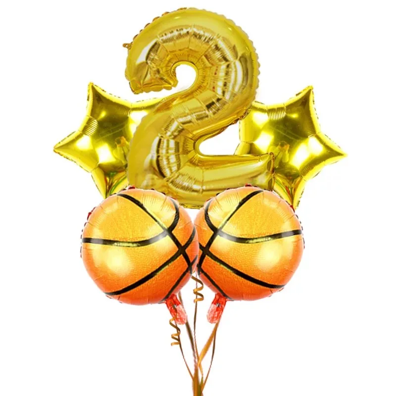 5 шт. 18 дюймов баскетбольные цифровые пятиконечные звезды алюминиевая пленка
