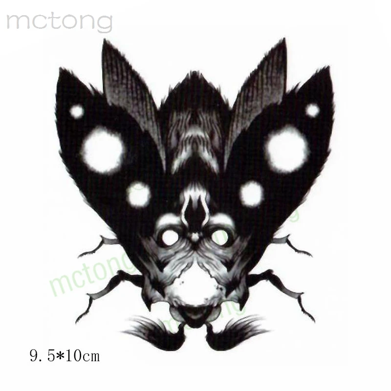 Водонепроницаемая временная татуировка черная наклейка моли чехол с