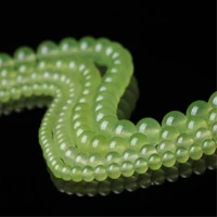 1 pcs 10mm light olive green loose beads 15 inches stone charm craft hole gemstone top