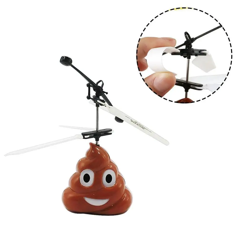 Poop Shaped Flying Hovering UFO инфракрасный датчик ручной светодиодный летающие игрушки для
