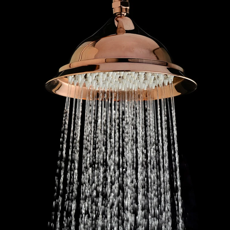 

Antique Brass Round 8" Rainfall Shower Head Golden Rose Gold Chrome Black Stainless Steel Bathroom Rain Shower Head Accessory