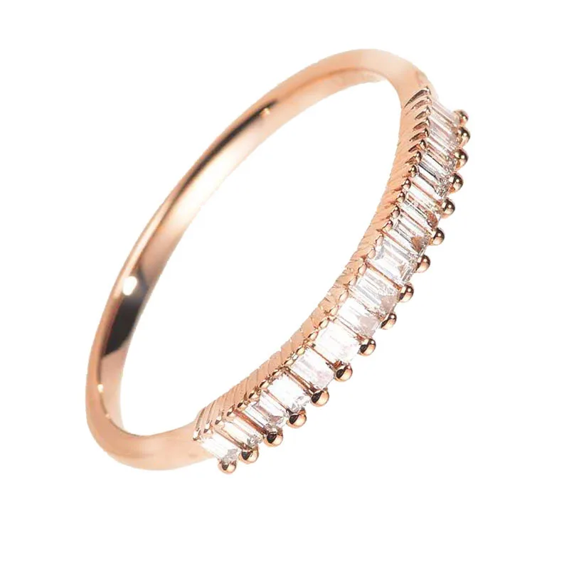 

Gu Li Women Dainty Cube Zircon Rings White Zircon Ring Fashion Wedding Engagement Party Rings